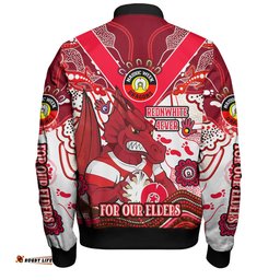 Amazing Aussie St. George Illawarra Dragons Naidoc Week Custom For Our Elders Home Jersey Bomber Jacket