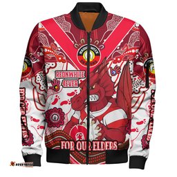 Amazing Aussie St. George Illawarra Dragons Naidoc Week Custom For Our Elders Home Jersey Bomber Jacket