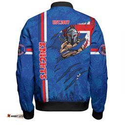 Amazing Aussie Newcastle Knights Happy Australia Day Flag Scratch Style Bomber Jacket