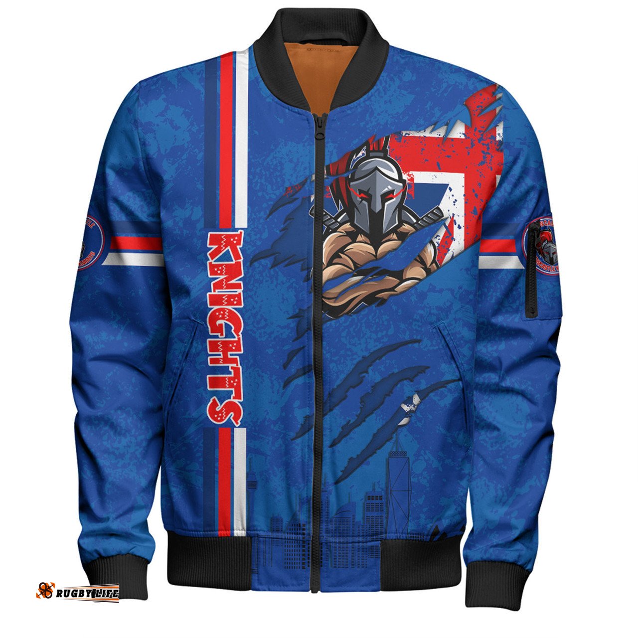 Amazing Aussie Newcastle Knights Happy Australia Day Flag Scratch Style Bomber Jacket