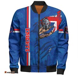 Amazing Aussie Newcastle Knights Happy Australia Day Flag Scratch Style Bomber Jacket