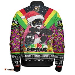 Amazing Aussie Penrith Panthers Christmas Custom Penrith Panthers Santa Aussie Big Things Christmas Bomber Jacket