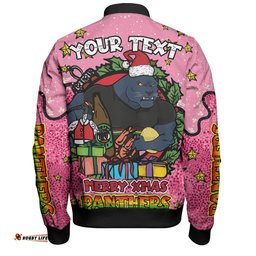 Amazing Aussie Penrith Panthers Christmas Custom Merry Christmas Our Beloved Team With Aboriginal Dot Art Pattern V2 Bomber Jacket