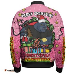 Amazing Aussie Penrith Panthers Christmas Custom Merry Christmas Our Beloved Team With Aboriginal Dot Art Pattern V2 Bomber Jacket