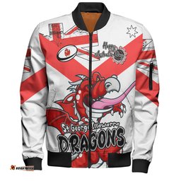 Amazing Aussie St. George Illawarra Dragons Happy Australia Day We Are One And Free Bomber Jacket