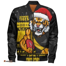 Amazing Aussie Richmond Merry Christmas Down Under Footy Power Style Bomber Jacket