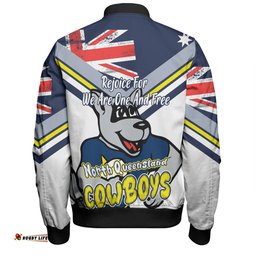 Amazing Aussie North Queensland Cowboys Happy Australia Day We Are One And Free V2 Bomber Jacket