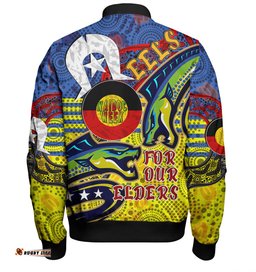 Amazing Aussie Parramatta Eels Naidoc Week Custom Parramatta Eels Naidoc Week For Our Elders With Dot Art Bomber Jacket