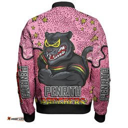 Amazing Aussie Penrith Panthers Custom Team With Dot And Star Patterns For Tough Fan Bomber Jacket