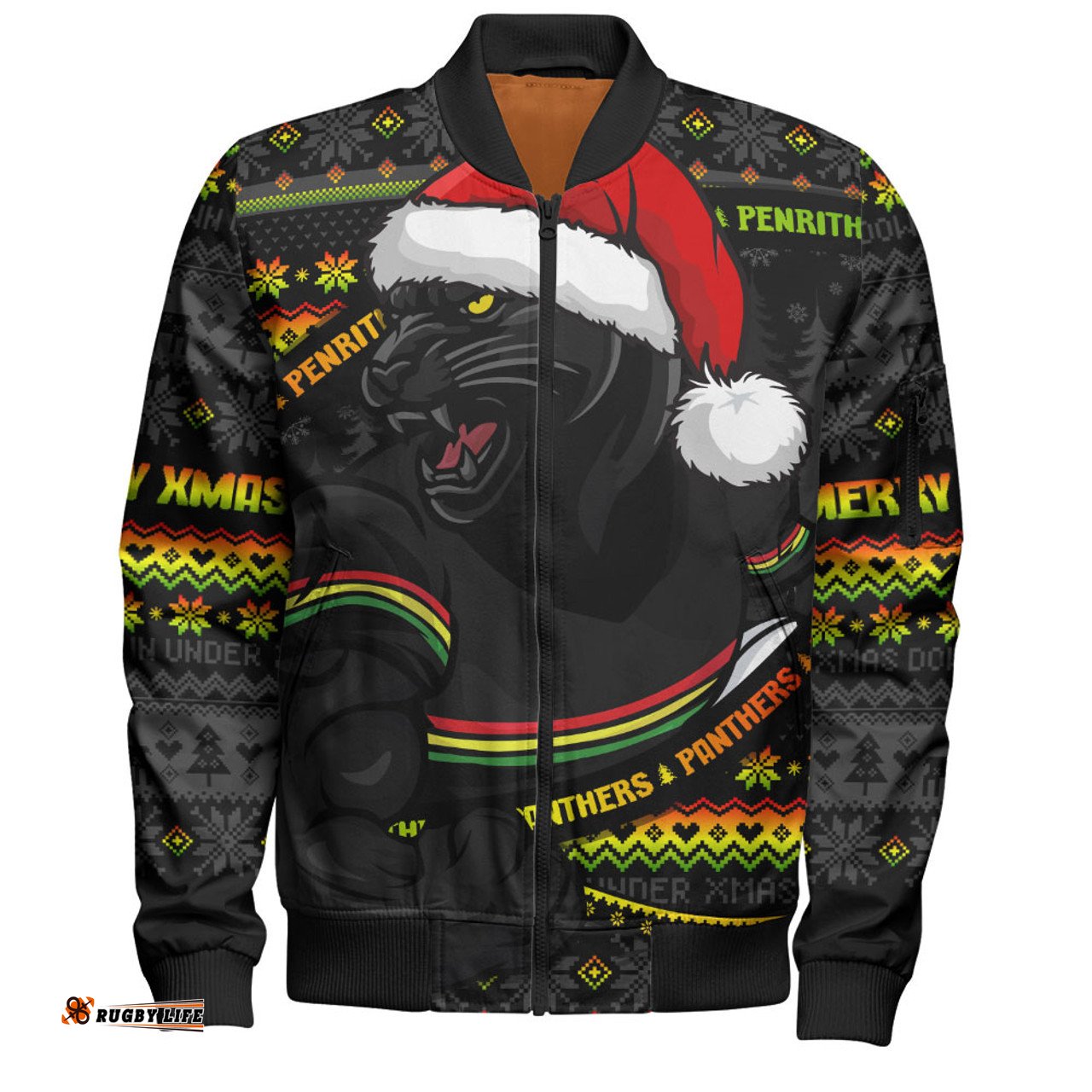 Amazing Aussie Penrith Panthers Ugly Knit Style For Christmas Game Fans Bomber Jacket
