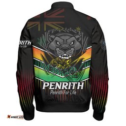 Amazing Aussie Penrith Panthers Penrith Panthers Mascot With Australia Flag Bomber Jacket