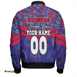 Amazing Aussie Newcastle Knights Sport Tropical Patterns And Dot Painting Eat Sleep Rugby Repeat Bomber Jacket