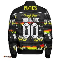 Amazing Aussie Penrith Panthers Eat Sleep Repeat With Tropical Patterns Bomber Jacket