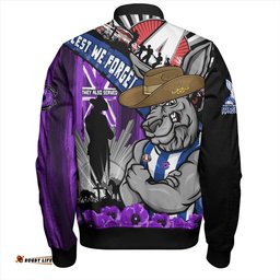 Amazing Aussie North Melbourne ANZAC Day Honor Purple Valor And Spirit Bomber Jacket