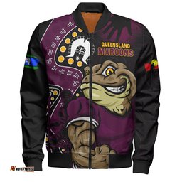 Amazing Aussie Queensland Maroons NAIDOC Indigenous Warrior Spirit Bomber Jacket
