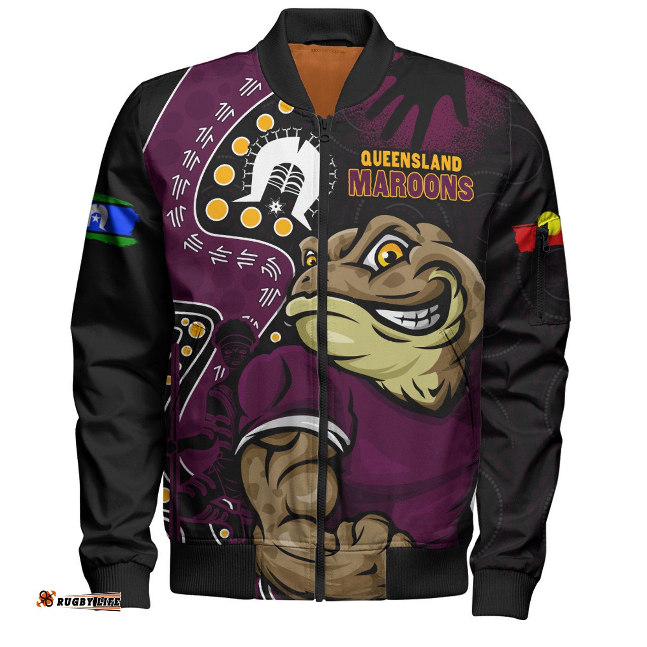 Amazing Aussie Queensland Maroons NAIDOC Indigenous Warrior Spirit Bomber Jacket