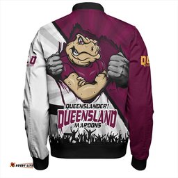 Amazing Aussie Queensland Maroons Origin Battleground Maroons Unleashed Bomber Jacket