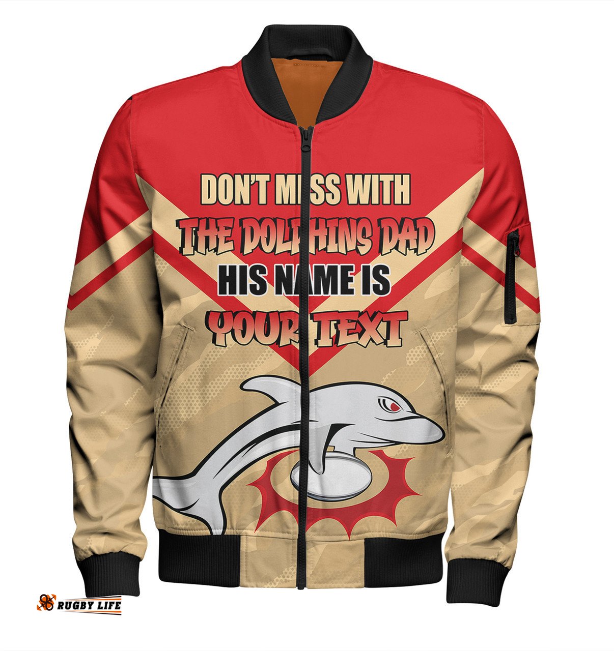 Amazing Aussie Redcliffe Dolphins Father's Day Screaming Dad and Crazy Fan Bomber Jacket