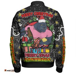 Amazing Aussie Penrith Panthers Christmas Custom Merry Christmas Our Beloved Team With Aboriginal Dot Art Pattern Bomber Jacket