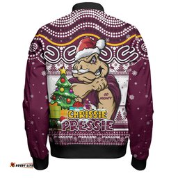 Amazing Aussie Queensland Maroons Aussie Ugly Christmas For Die Hard Fan Supporters Bomber Jacket