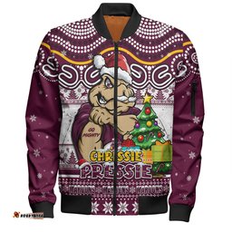 Amazing Aussie Queensland Maroons Aussie Ugly Christmas For Die Hard Fan Supporters Bomber Jacket