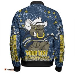 Amazing Aussie North Queensland Cowboys Custom Team With Dot And Star Patterns For Tough Fan Bomber Jacket