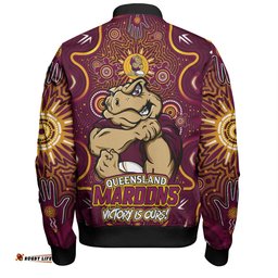 Amazing Aussie Queensland Maroons Aboriginal Pattern Inspired Victory Is Ours Bomber Jacket