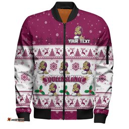 Amazing Aussie Queensland Cane Toads Christmas Custom Special Ugly Christmas Bomber Jacket