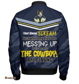 Amazing Aussie North Queensland Cowboys Mother's Day Screaming Mom and Crazy Fan Bomber Jacket