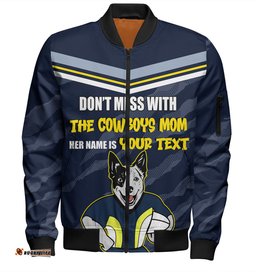 Amazing Aussie North Queensland Cowboys Mother's Day Screaming Mom and Crazy Fan Bomber Jacket