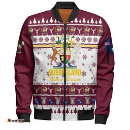 Amazing Aussie Queensland Christmas Merry Chrissie Bomber Jacket