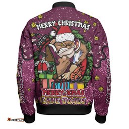 Amazing Aussie Queensland Cane Toads Christmas Custom Merry Christmas Our Beloved Team With Aboriginal Dot Art Pattern Bomber Jacket