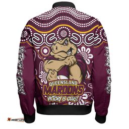 Amazing Aussie Queensland Maroons Aboriginal Inspired Tough Fan Rugby For Life Bomber Jacket