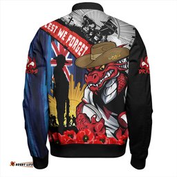 Amazing Aussie St. George Illawarra Dragons United In Spirit Anzac Day Tribute Bomber Jacket