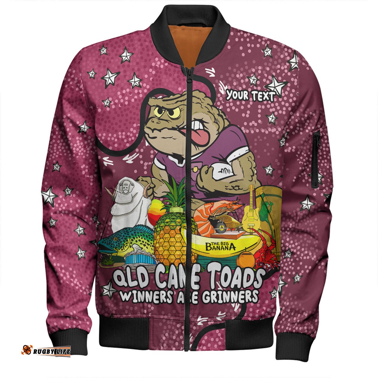 Amazing Aussie Queensland Cane Toads Custom Australian Big Things Bomber Jacket