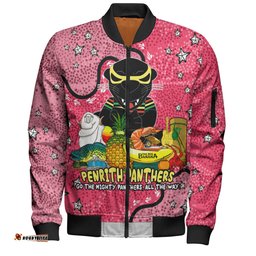 Amazing Aussie Penrith Panthers Custom Australian Big Things (Pink) Bomber Jacket