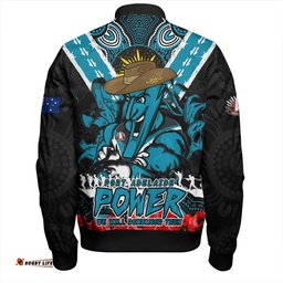 Amazing Aussie Port Adelaide Ripped Legacy Of The Game The ANZAC Spirit Lives On Bomber Jacket