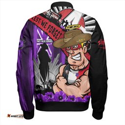 Amazing Aussie St Kilda ANZAC Day Honor Purple Valor And Spirit Bomber Jacket