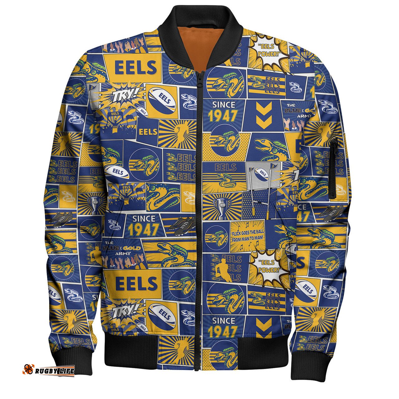 Amazing Aussie Parramatta Eels Sport Team Of Us Die Hard Fan Supporters Comic Style Bomber Jacket