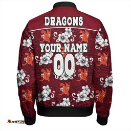Amazing Aussie St. George Illawarra Dragons Custom St. George Illawarra Dragons With Maori Patterns Bomber Jacket