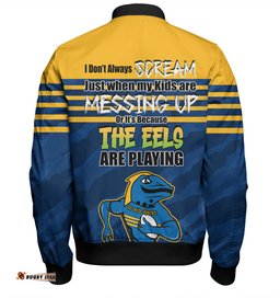 Amazing Aussie Parramatta Eels Mother's Day Screaming Mom and Crazy Fan Bomber Jacket