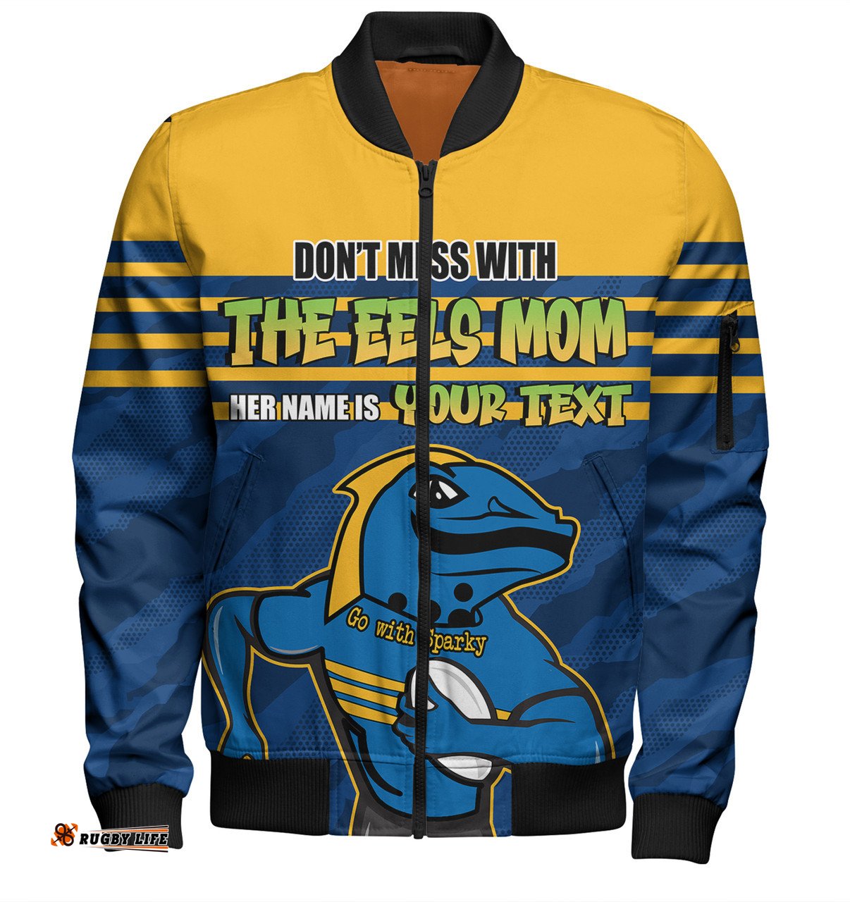Amazing Aussie Parramatta Eels Mother's Day Screaming Mom and Crazy Fan Bomber Jacket