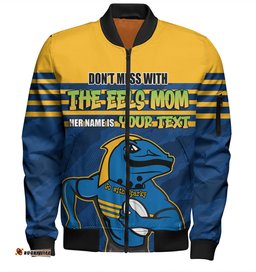 Amazing Aussie Parramatta Eels Mother's Day Screaming Mom and Crazy Fan Bomber Jacket