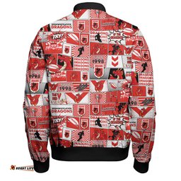 Amazing Aussie St. George Illawarra Dragons Team Of Us Die Hard Fan Supporters Comic Style Bomber Jacket