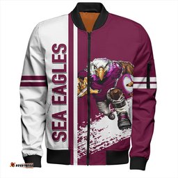 Amazing Aussie Manly Warringah Sea Eagles Manly Warringah Sea Eagles Mascot Quater Style Bomber Jacket