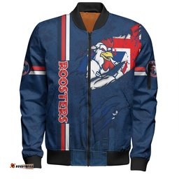 Amazing Aussie Sydney Roosters Happy Australia Day Flag Scratch Style Bomber Jacket
