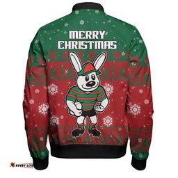 Amazing Aussie South Sydney Rabbitohs Custom Special Ugly Christmas Bomber Jacket