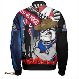 Amazing Aussie Western Bulldogs Anzac Day Honor United In Spirit Bomber Jacket