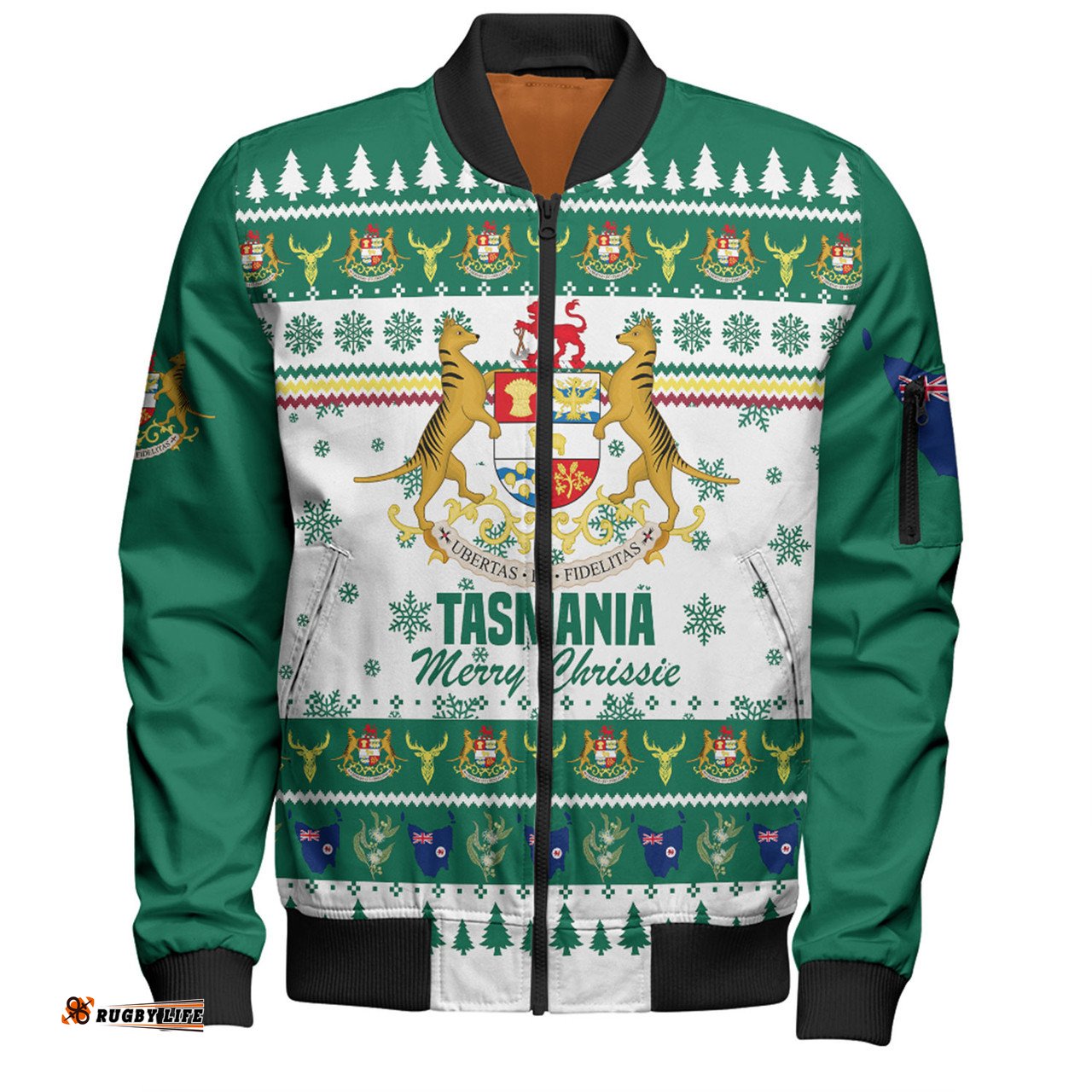 Amazing Aussie Tasmania Christmas Merry Chrissie Bomber Jacket