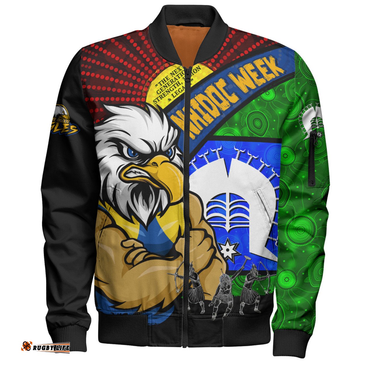 Amazing Aussie West Coast Eagles NAIDOC Week Pride Edition Bomber Jacket